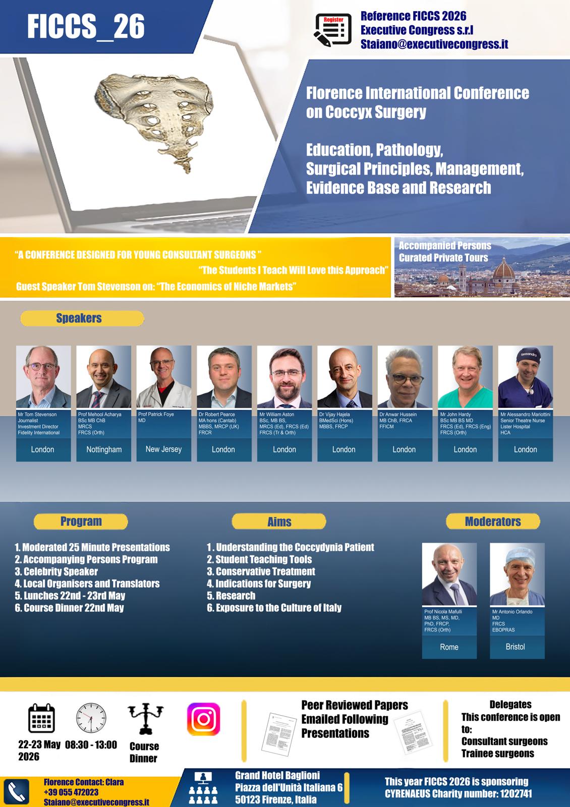 Florence International Conference on Coccyx Surgery Flyer